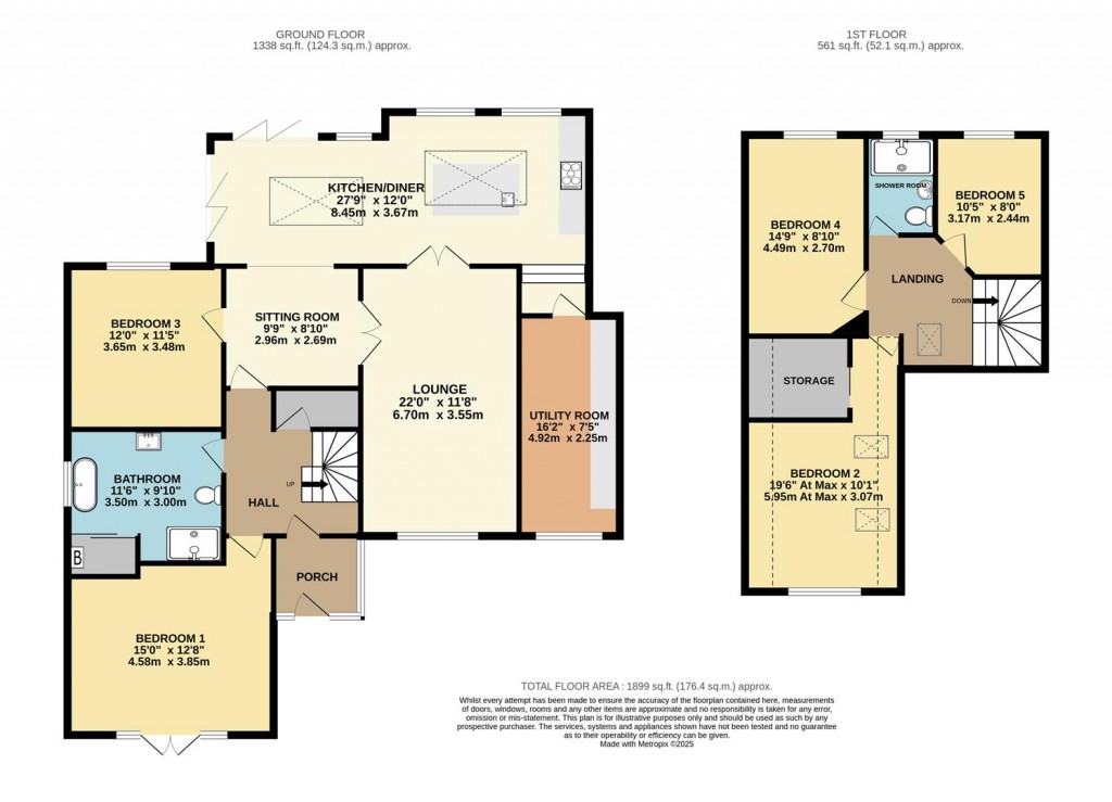 Floorplans For Northfields Lane, Brixham