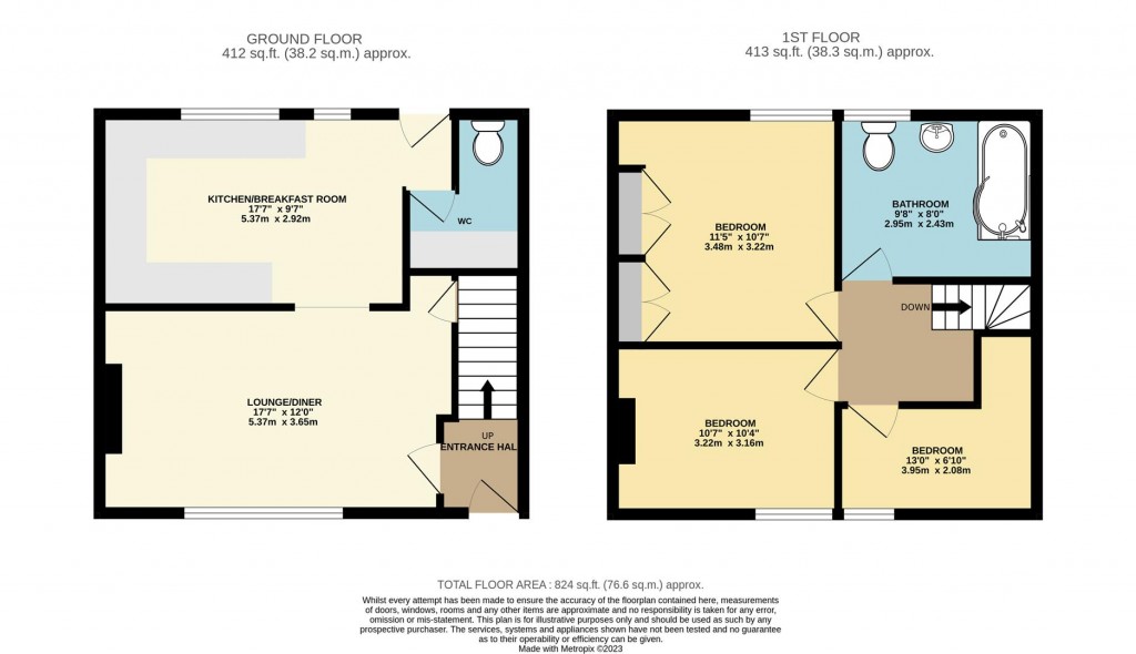 Floorplans For Garlic Rea, Brixham
