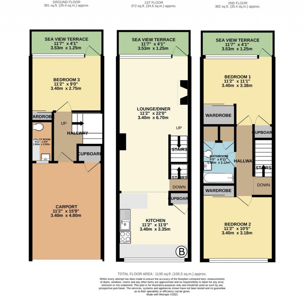 Floorplans For Heath Road, Wall Park, Brixham