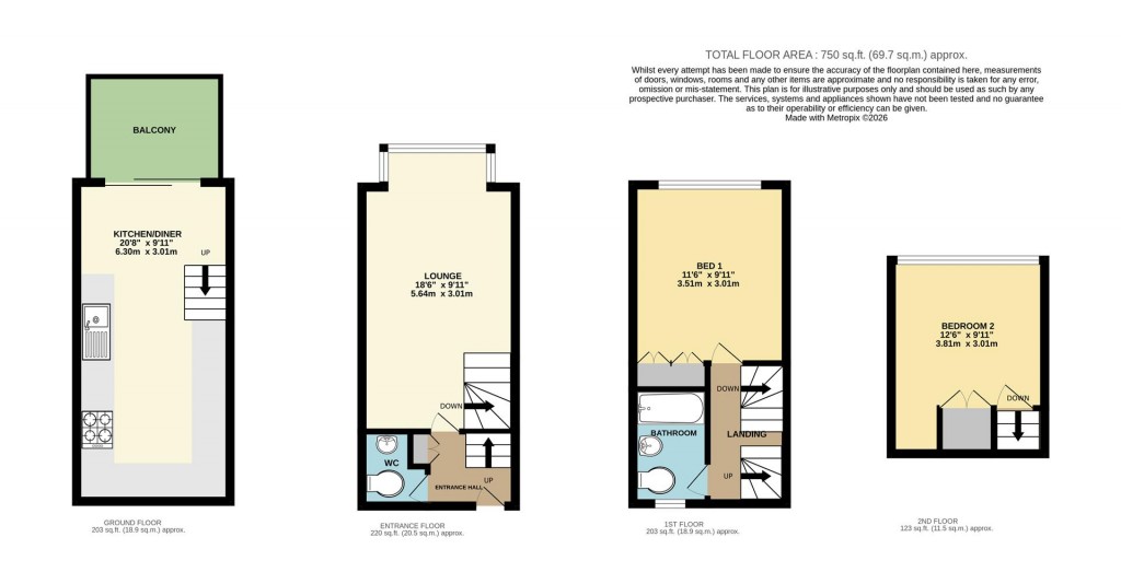 Floorplans For Overgang, Brixham