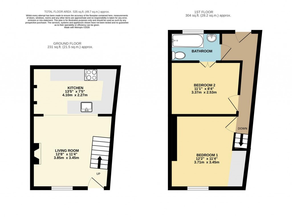 Floorplans For Parkham Terrace, Wrem Hill, Brixham