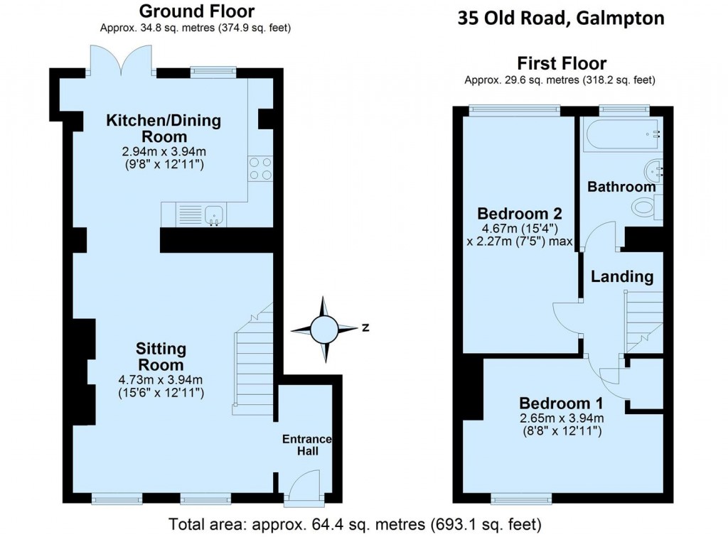 Floorplans For Old Road, Galmpton, Brixham